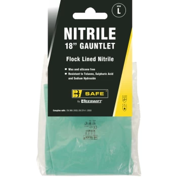 Image of Beeswift - 18" NITRILE GAUNTLET GREEN LGE -