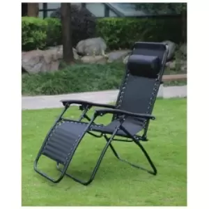 Image of Redwood Textilene Reclining Chair, All Black