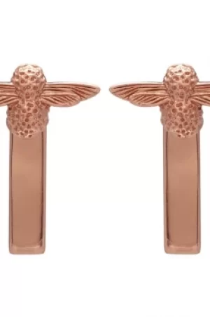 Image of Ladies Olivia Burton Rose Gold Plated Sterling Silver Moulded Bee Bar Earrings OBJ16AME08