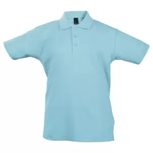 Image of SOLS Kids Unisex Summer II Pique Polo Shirt (10yrs) (Sky Blue)