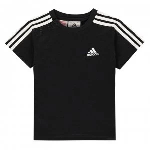 Image of adidas Stripe Essential T Shirt - Black/White