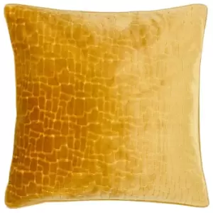 Image of Bloomsbury Velvet Cushion Mustard, Mustard / 50 x 50cm / Polyester Filled