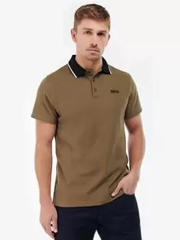 Image of Barbour International Crosby Tipped Polo Shirt - Green, Size L, Men