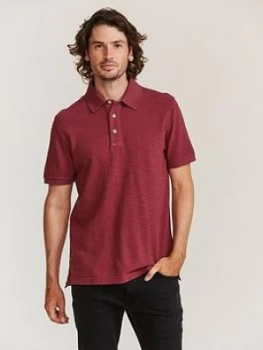 Image of Fatface Ely Pique Polo Shirt - Burgundy