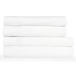 Image of Textured Weave 4 Piece Bath Towel/Sheet Towel Set White