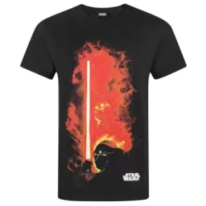 Image of Star Wars Mens Darth Vader Lightsaber T-Shirt (M) (Multicoloured)