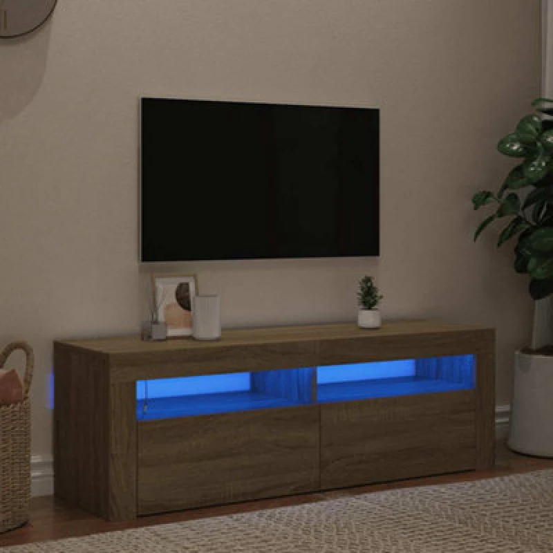 Image of Vidaxl TV Cabinet With LED Lights Sonoma Oak 120X35X40 Cm