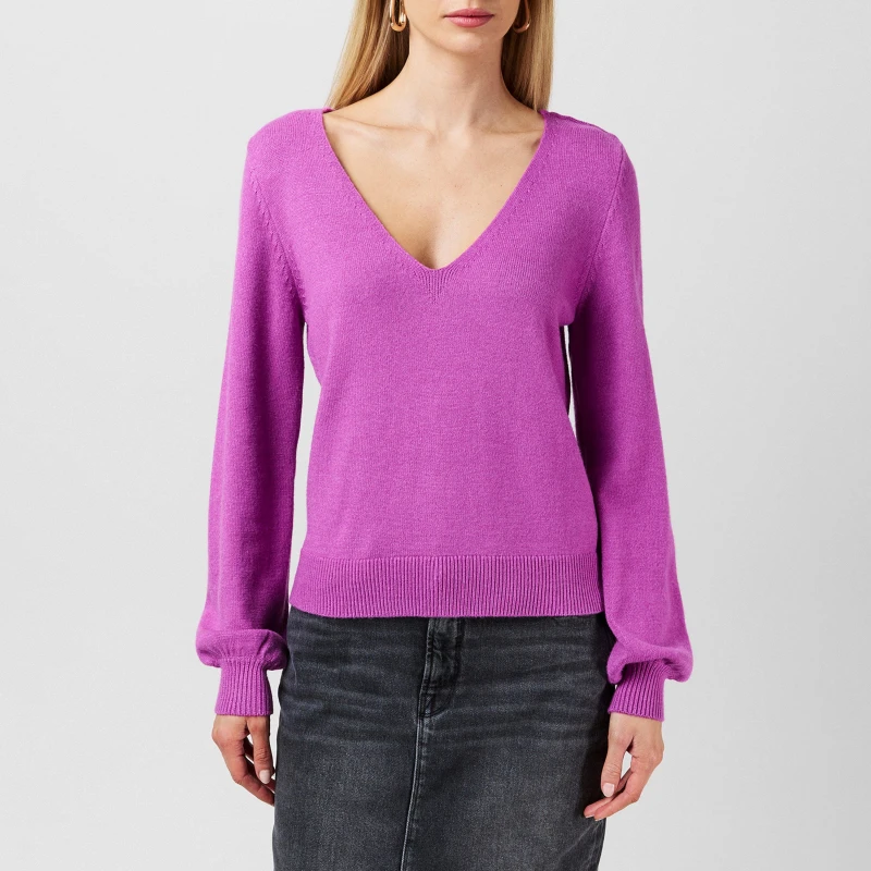 Image of Vila Ril V Neck - Purple Purple 8