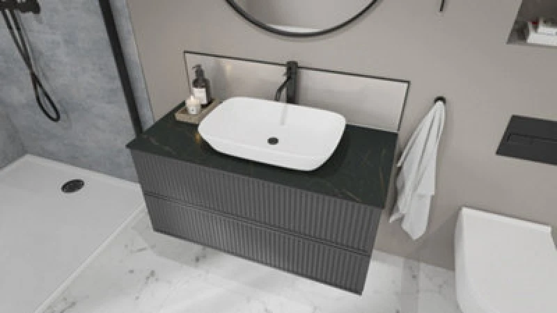 Image of Splashwall Marbre Celeste Square Edged Solid Core Worktop (L)1500 X (W)425 X (T)12mm