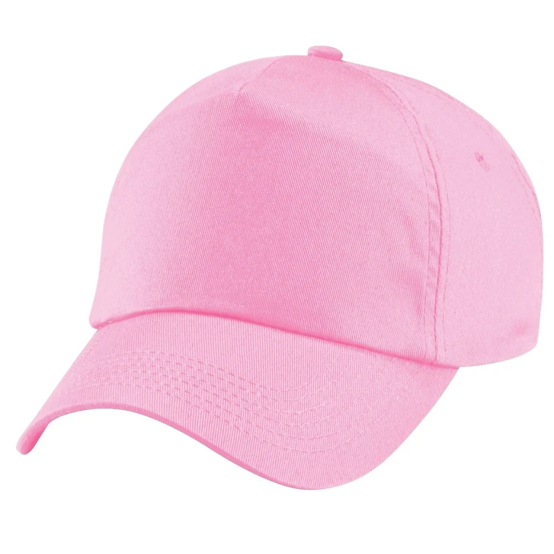 Image of Beechfield Plain Original 5 Panel Baseball Cap in Light Pink Light Pink Unisex One Size