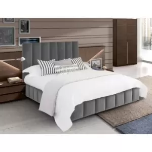 Image of Nora Bed Double Plush Velvet Grey