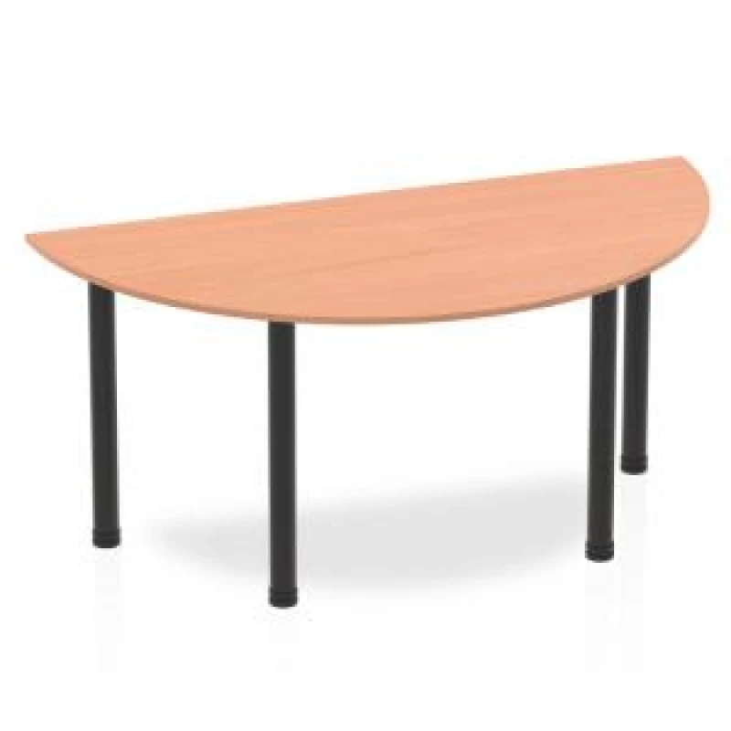 Image of Dynamic Impulse 1600mm Semi Circle Table Beech Top Black Post Leg BF00387