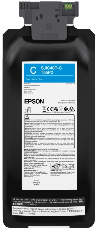 Image of Epson SJIC48P(C) Cyan Ink Cartridge - C13T55P240 (Original)