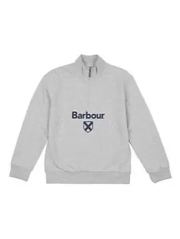 Image of Barbour Boys Floyd Half Zip Sweat - Grey Marl, Size 8-9 Years