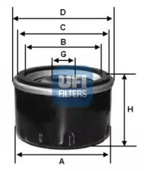 Image of UFI 23.197.00 Oil Filter Oil Spin-On