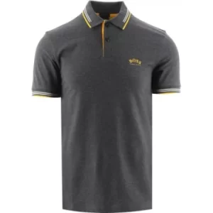 Image of BOSS Charcoal Paul Curved Polo Shirt