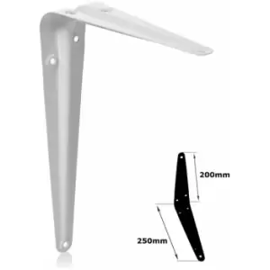 Image of Shelf Brackets White London Pattern Metal For Shelving Constructions - Size 200x250mm - Pack of 15