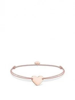Image of Thomas Sabo Little Secrets 18k Rose Gold Plated Sterling Silver Heart Pink Adjustable Bracelet, One Colour, Women
