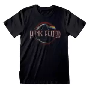 Image of Pink Floyd Unisex Adult Dark Side Of The Moon Circle T-Shirt (S) (Black)
