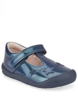 Image of Start-rite Girls Sparkle T-Bar Shoe, Navy, Size 3 Younger