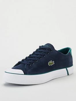 Image of Lacoste Gripshot Canvas Trainers - Navy, Size 8, Men