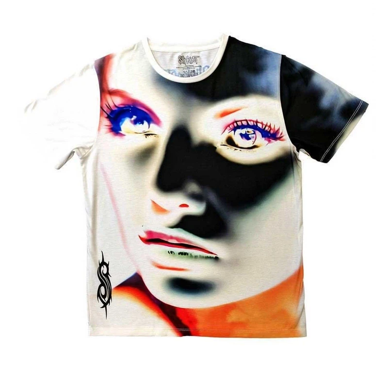 Image of Slipknot Mens Adderall Face Inverted T-Shirt in White Size: XL White Male XL