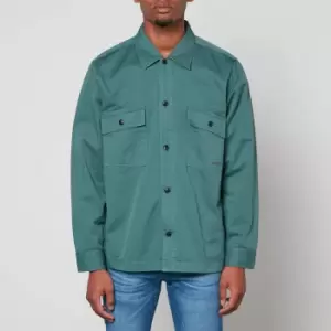Image of BOSS Orange Lovvo_1 Logo-Embroidery Cotton Overshirt - S