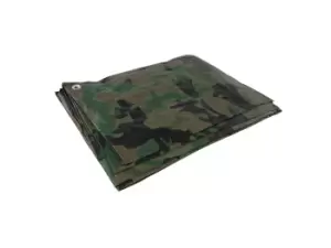 Image of Silverline 488443 Camouflage Tarpaulin 2.4x3m