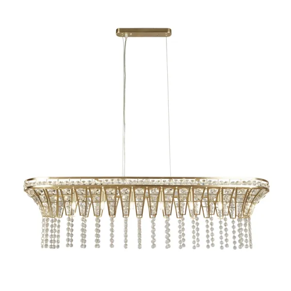 Image of Searchlight Gemma 8 Light Bar Ceiling Pendant Light - Satin Brass