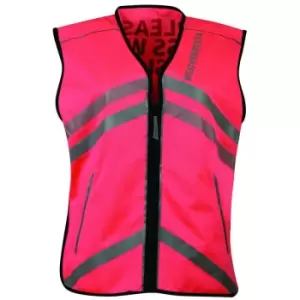 Image of Weatherbeeta Unisex Adult Please Pass Wide And Slow Reflective Vest (L) (Hi Vis Pink)
