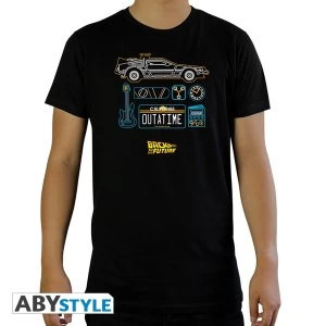 Image of Back To The Future - Delorean Mens Medium T-Shirt - Black
