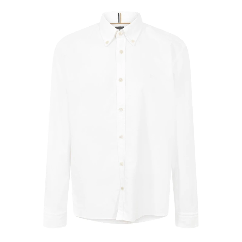 Image of Boss Mens Long Sleeve Oxford Shirt White male L