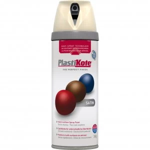 Image of Plastikote Premium Satin Aerosol Spray Paint Grey Beige 400ml