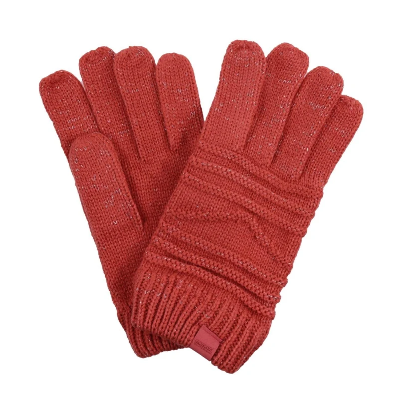 Image of Regatta Multimix IV Cable Knitted Gloves - Red Red L-XL
