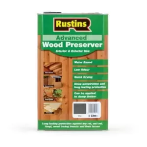 Image of Rustins RUSAWPGY5L Advanced Wood Preserver Grey 5 litre
