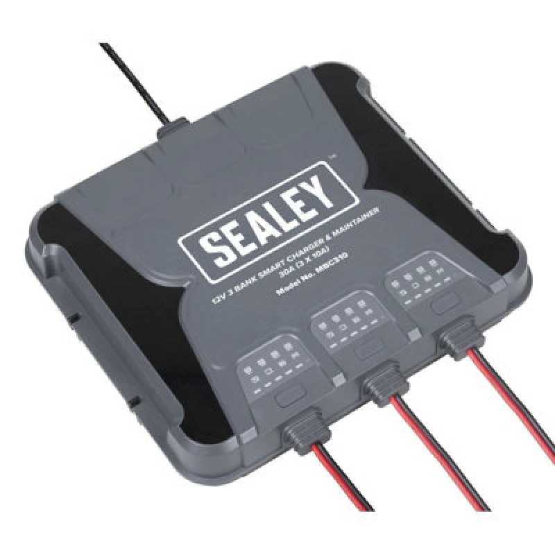 Image of Sealey MBC310 3 Bank 12v Smart Battery Charger and Maintainer 10 Amp MBC310 Output Voltage: 12v