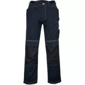 Image of Portwest Mens PW3 Work Trousers (38L) (Navy/Black) - Navy/Black