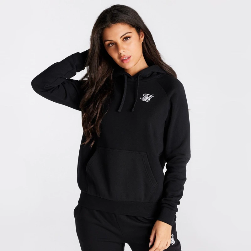 Image of SikSilk Logo Hoodie Womens - Black 4