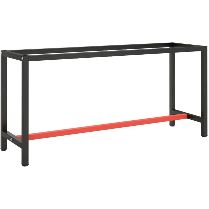 Image of VIDAXL Work Bench Frame Matte Black and Matte Red 170x50x79cm Metal vidaXL 8720286816387
