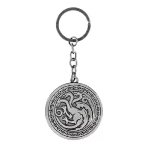 Image of GAME OF THRONES House of the Dragon Logo Metal Keyring, Silver (KE433450GOT)