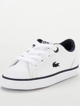 Image of Lacoste Lerond Bl 2 Infant Trainer, White/Navy, Size 7 Younger
