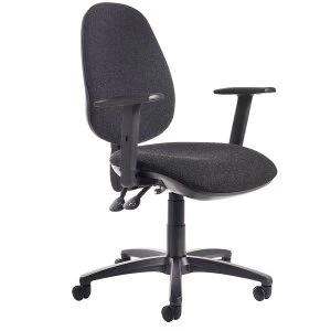 Image of Dams Jota High Back Operator Chair with Adjustable Arms - Charcoal