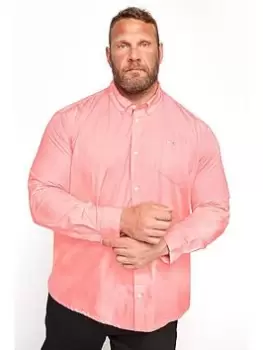 Image of BadRhino Essential Long Sleeve Poplin Shirt - Pink, Size 5-6Xl, Men