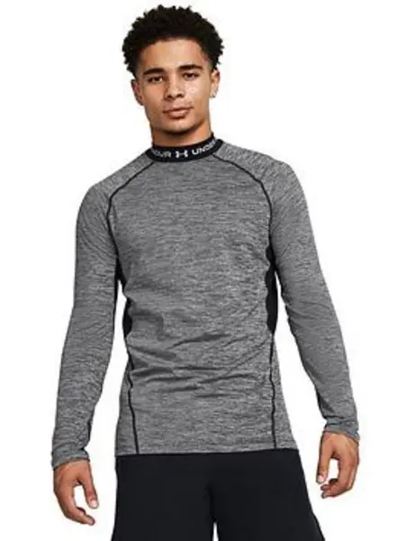 Image of Under Armour Mens Training Coldgear Armour Twist Mock Neck Long Sleeve - Grey