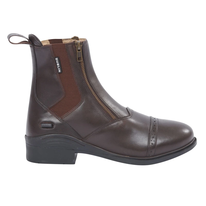 Image of Dublin Dublin Evolution Double Zip Front Leather Paddock Boots in Brown Size: 7 Brown 7 Unisex 5059000394201