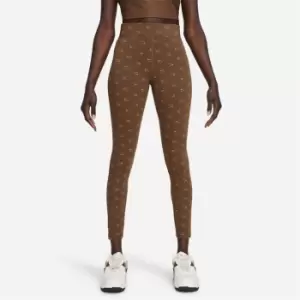 Image of Nike Air Womens High-Waisted Printed Leggings - Brown