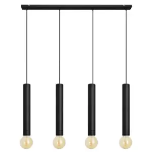 Image of Tuba Straight Bar Pendant Ceiling Light Black 100cm