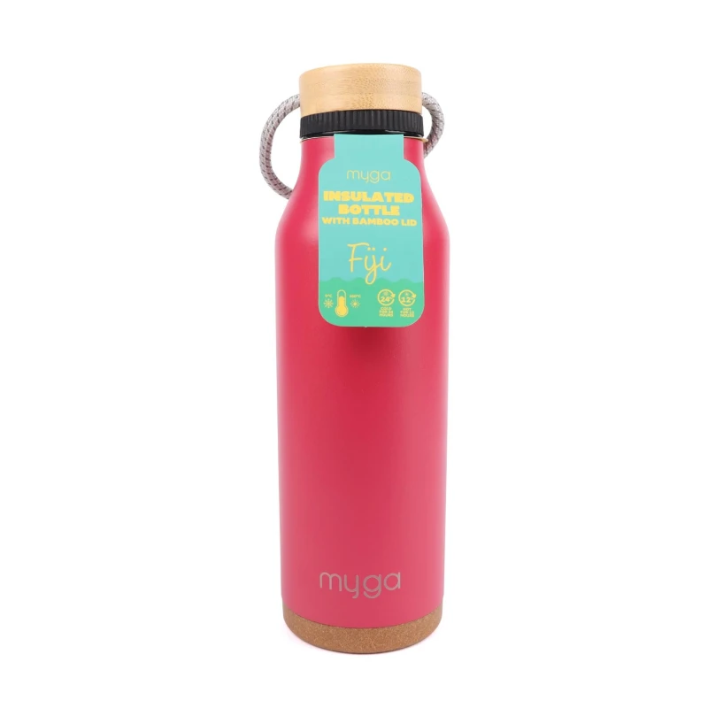 Image of Myga 700ml Fiji Insulated Water Bottle - Green in Pink Pink Unisex