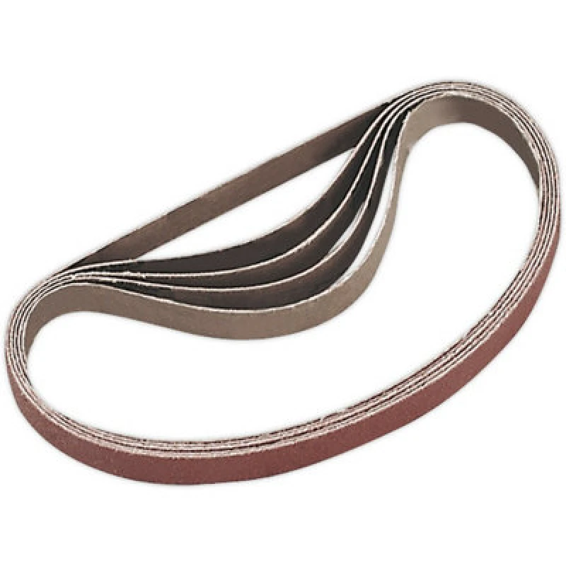 Image of Loops 5 PACK - 10mm x 330mm Sanding Belts - 100 Grit Aluminium Oxide Slim Detail Loop Multi