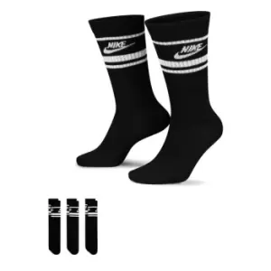 Image of Nike Nsw Everyday Essential Crew Socks, Black/White/Black, size: XL, Unisex, Socks, DX5089-010